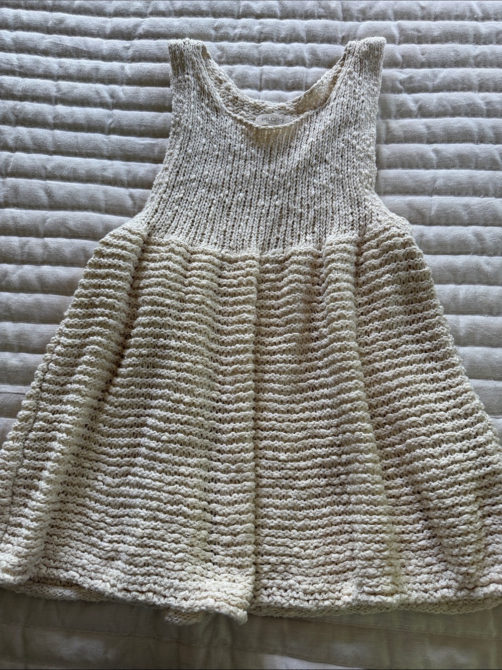 Pilcro Cream Knit Sleeveless Tank Top